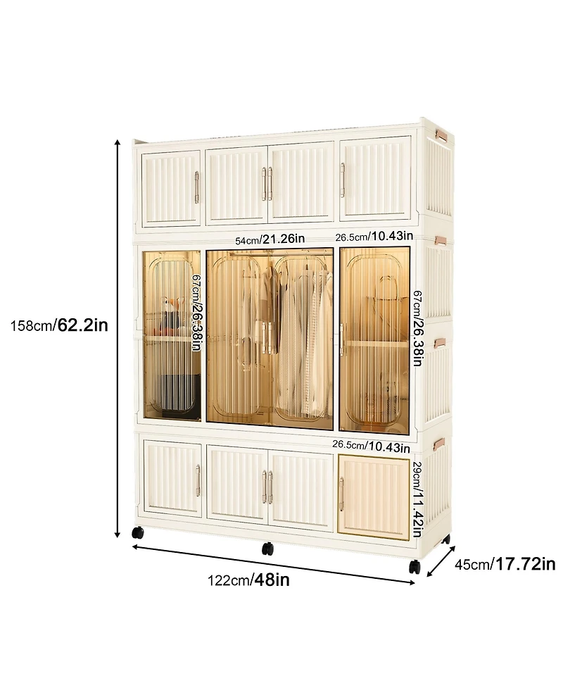 Clihome Portable Wardrobe Closet Organizer for Clothes,Clothes Dresser,Baby Wardrobe Storage Cabinet