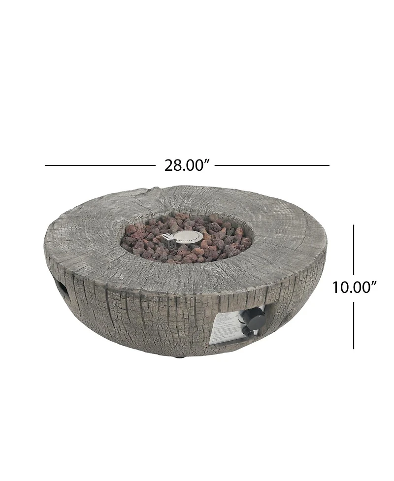 Streamdale Furniture Patio Propane Fire Pit, 30, 000BTU, Light Grey (Tank Cover Not Provided)