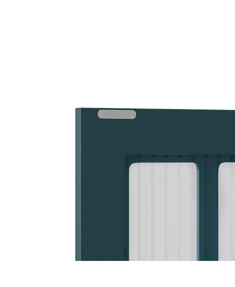 Streamdale Furniture Bathroom Wall Cabinet, 3-Door Wooden Cabinet with Open/Hidden Storage