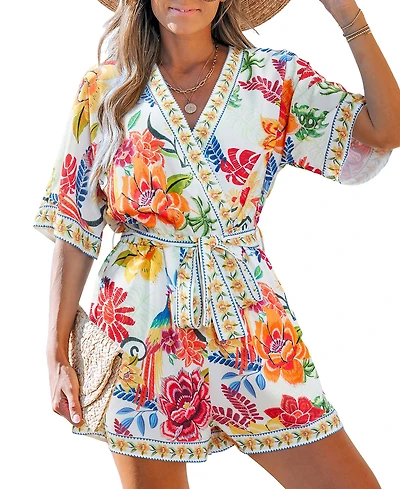 Cupshe Women's Jet Lag Floral Romper
