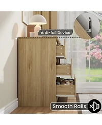 gaomon Wooden -Drawer Dresser, Tall Modern Storage Chest with Wide Top for Bedroom, Living Room, Hallway