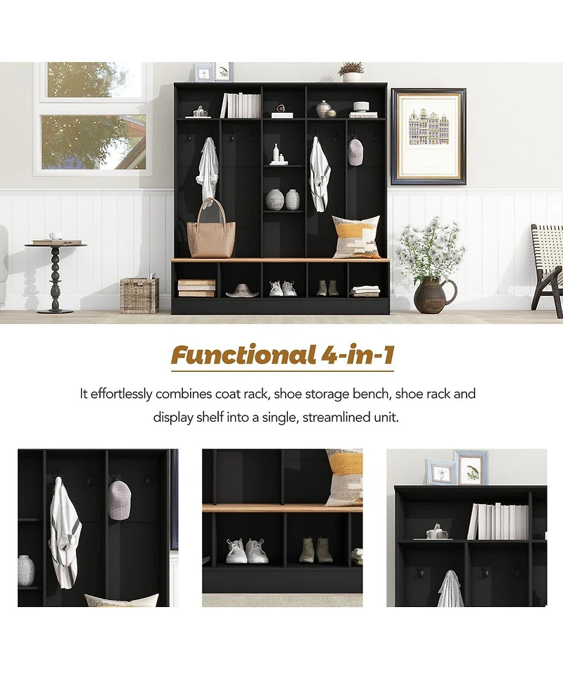 Streamdale Furniture Wide Hall Tree with Storage Bench