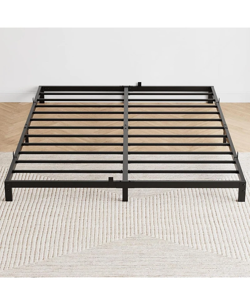 gaomon 8 in Full Bed Frame No Box Spring Needed, Low Heavy Duty Metal Platform Bed Frame with Sturdy Metal Slats for Mattress Foundation, Noise Free
