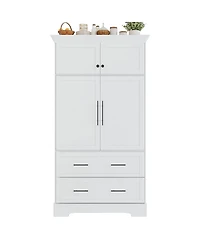 Streamdale Furniture Farmhouse 40"x18"x72.6" Kitchen Pantry with 4 Doors