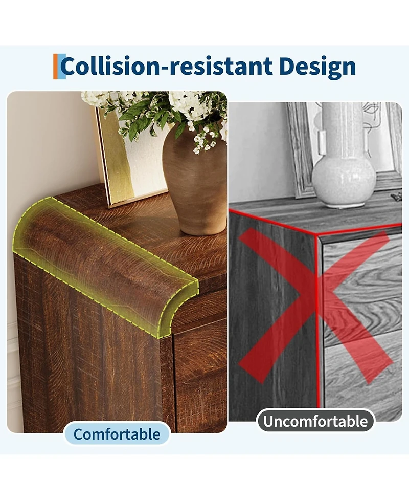 Gaomon 6-Drawer Dresser, 47 Wide Modern Wooden Storage Chest for Living Room, Hallway