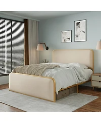 Streamdale Furniture Queen Upholstered Bed Frame with Storage Space