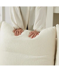 Streamdale Furniture 35.24" Teddy Fabric Sofa with Pillow for Apartment, Office, Living Room