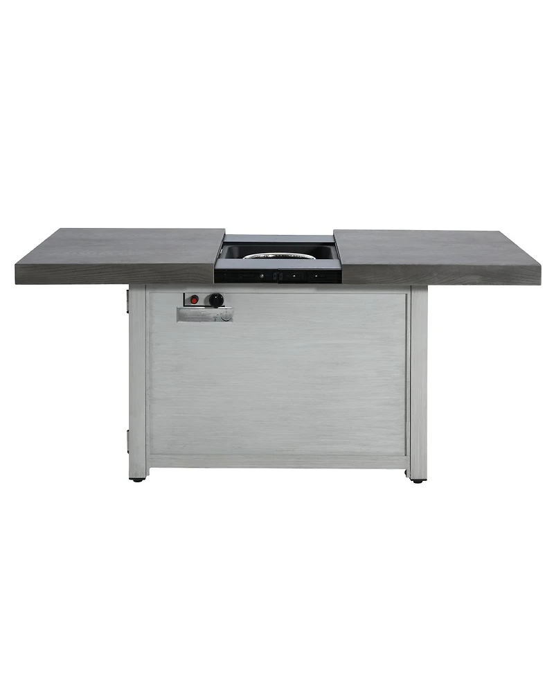 Streamdale Furniture Extendable Rectangle Aluminum Alloy Fire Pit Table, 50,000BTU