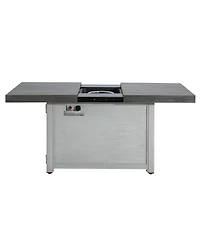 Streamdale Furniture Extendable Rectangle Aluminum Alloy Fire Pit Table, 50,000BTU