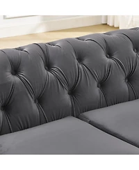 Streamdale Furniture Streamdale Mid Century Modern Chesterfield Loveseat Couch