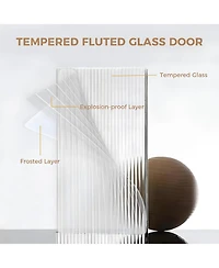 gaomon Buffet Cabinet with Storage, Sideboard Cabinet with Fluted Glass Door and Drawers, Sideboard for Kitchen, Dining Room, Living Room