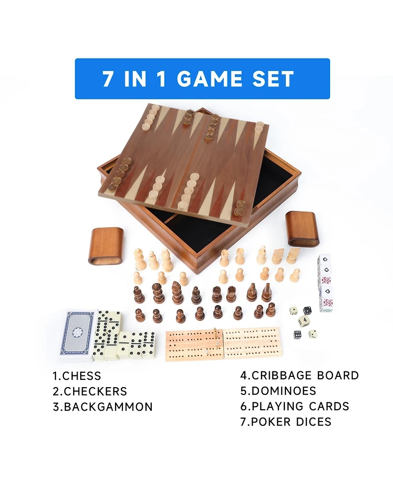 Gse Games & Sports Expert 7 in 1 Board Game Set