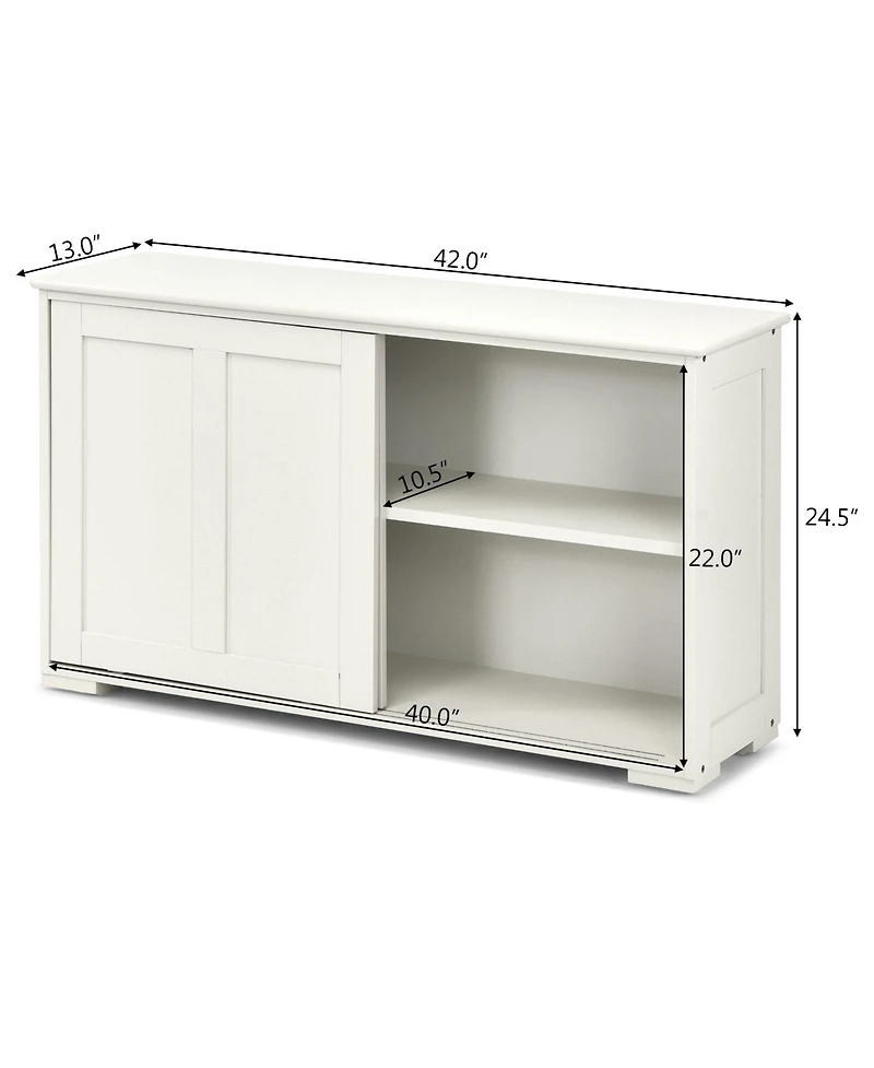 Sugift Kitchen Storage Cupboard Cabinet with Sliding Door