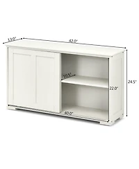 Sugift Kitchen Storage Cupboard Cabinet with Sliding Door