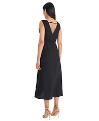 Maggy London Women's Sleeveless Tie Belt Midi Dress
