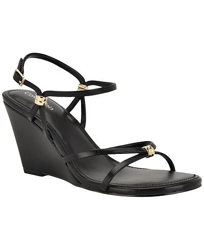 Calvin Klein Women's Deliney Round Toe Wedge Sandals