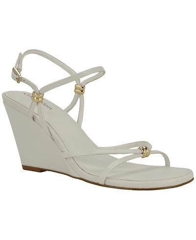 Calvin Klein Women's Deliney Round Toe Wedge Sandals