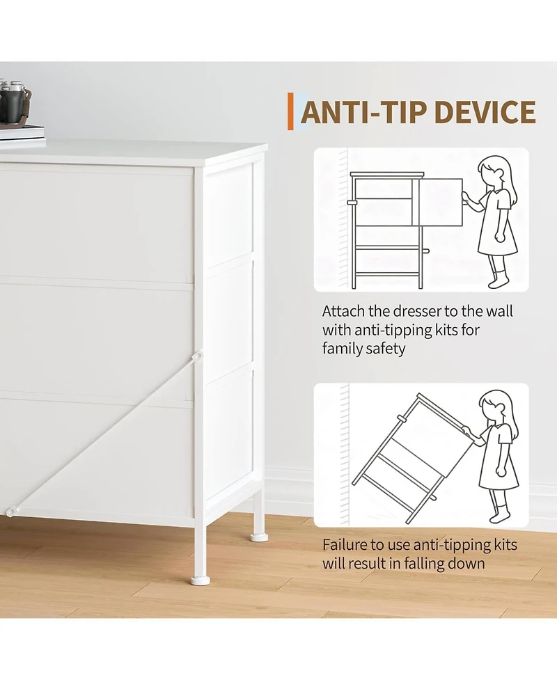 gaomon 70 Inch Dresser for Bedroom, Tv Stand, Wide Chest of Drawer with Storage, Charging Station