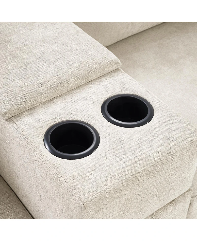 Streamdale Furniture 5-Seat 134" U-Shape Sectional Sofa with Chaise, Cup Holders & Storage