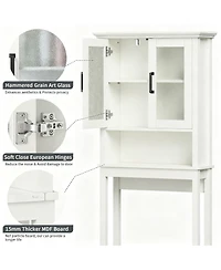 Yigii Adjustable Over the Bathroom Storage Shelf with Glass Doors