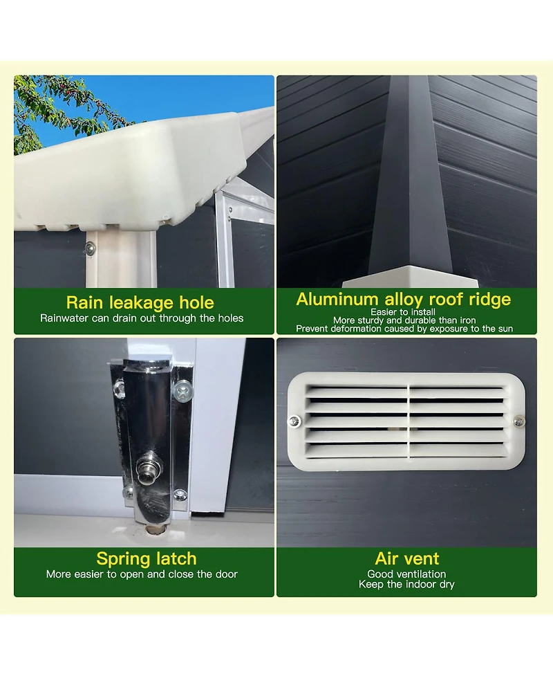 Streamdale Furniture 6ft x 6ft Plastic Outdoor Storage Shed with Lockable Door