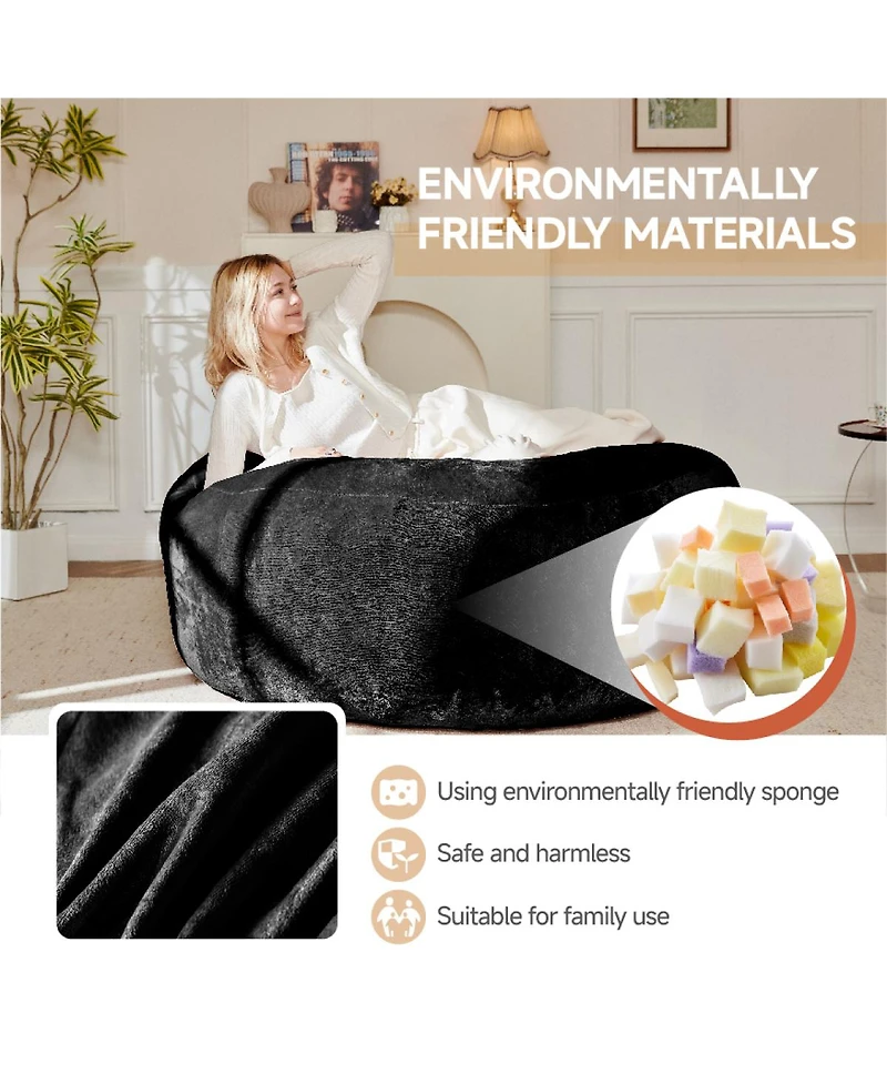 Streamdale Furniture 6FT Memory Foam Bean Bag Chair for Adults & Teens