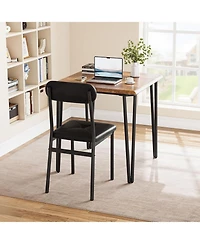 gaomon Dining Table Set for 4 Kitchen Table with Upholstered Chairs for Kitchen Room and Small Spaces (Retro Table with 2 Upholstered Chairs)