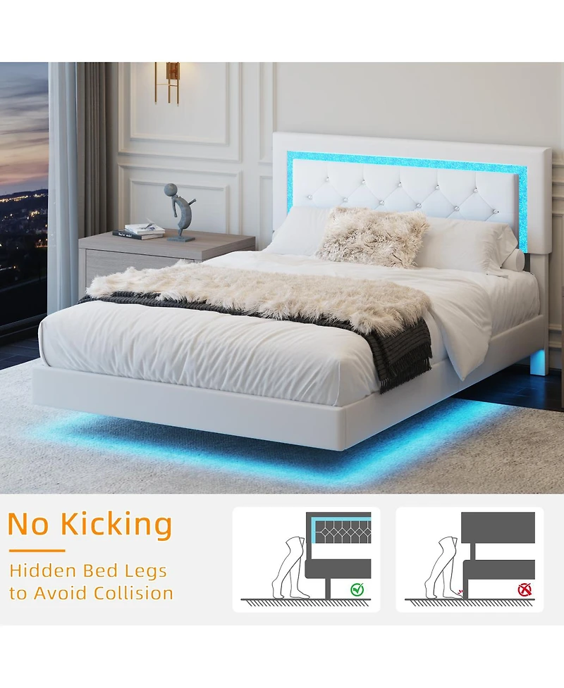Streamdale Furniture Bed Frame with Led Headboard