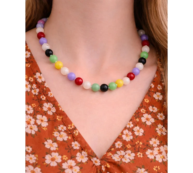 Macy's 2-Pc. Multi Color Quartz Necklace and Bracelet Set in Sterling Silver