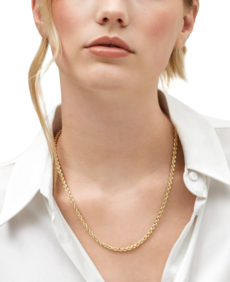 Macy's Hollow Rope Chain Necklace in 14k Yellow Gold