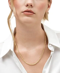 Macy's Hollow Rope Chain Necklace in 14k Yellow Gold