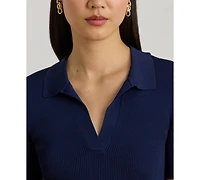 Lauren Ralph Women's Slim Fit Polo Collar Top