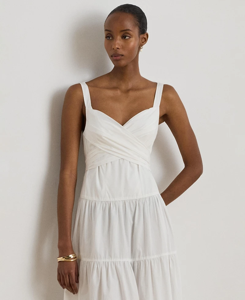 Lauren Ralph Women's Sweetheart Neck Sleeveless A-Line Midi Dress