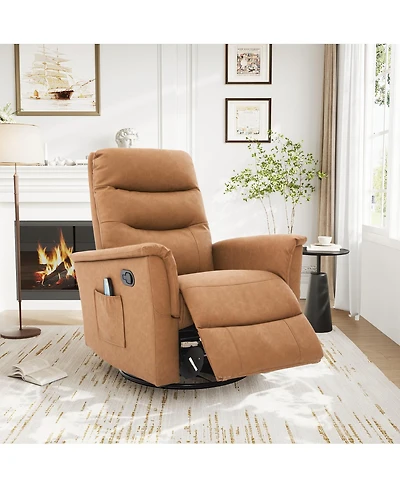 Streamdale Furniture Manual Recliner Chair with 8-Point Massage & Adjustable Backrest