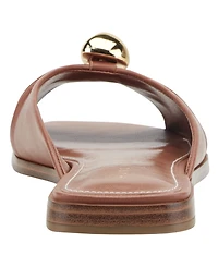 Marc Fisher Ltd Women's Dalani Ornamented Ruched Flat Slip-On Sandals