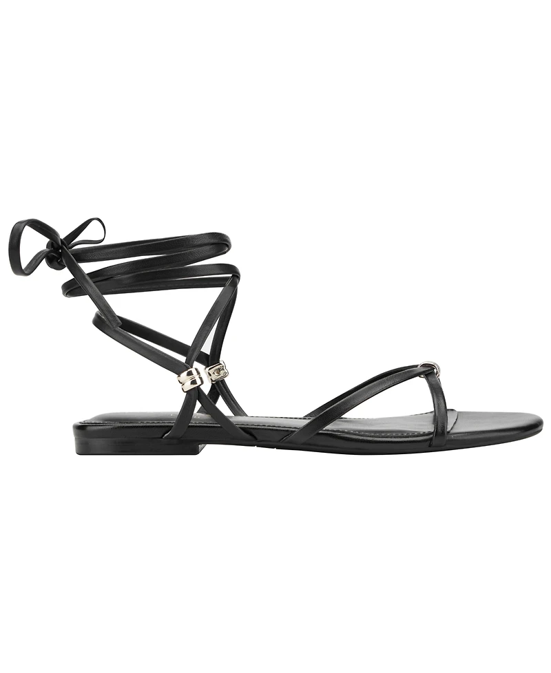 Marc Fisher Ltd Women's Este Leather Strappy Tie-Up Sandals