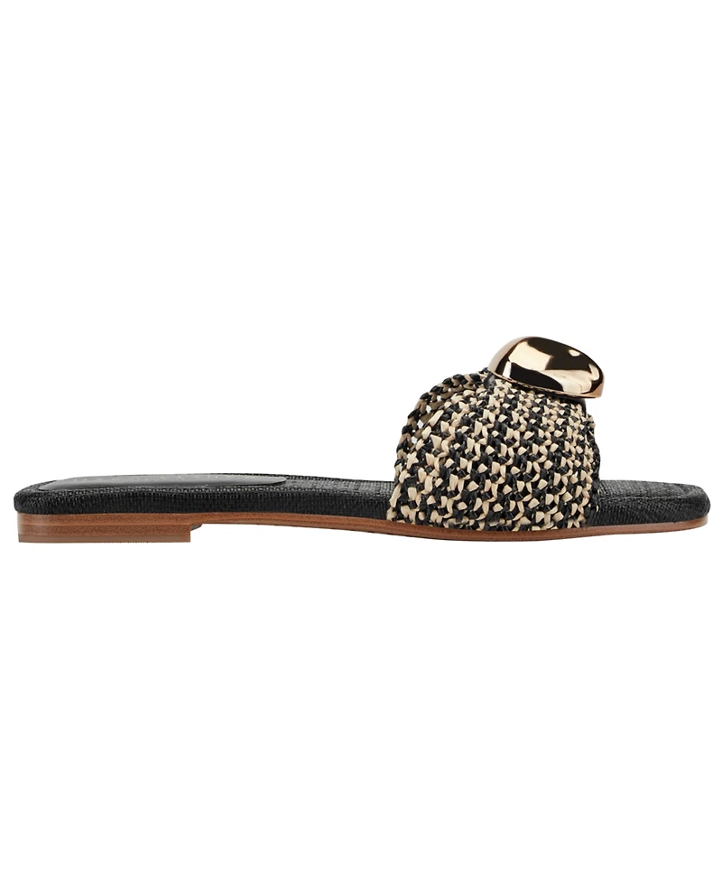Marc Fisher Ltd Women's Nalena Ornamented Woven Flat Sandals