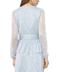 Msk Women's V-Neck Long-Sleeve Top