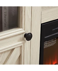 Streamdale Furniture 60.23"W Farmhouse Barn Door Tv Stand with Fireplace Insert