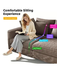 Streamdale Furniture Streamdale 102" Plush Corduroy 4-Seat Sofa