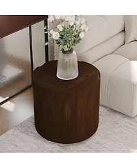 Streamdale Furniture Modern Wood Grain Patio Garden Stool, Sturdy Waterproof, No-Assembly Table