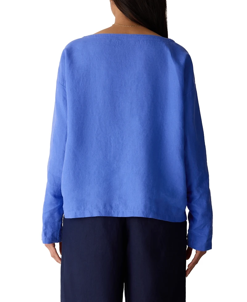Eileen Fisher Women's Boat Neck Boxy Top, Regular & Plus