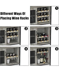 gaomon Wine Cabinet with Large Storage Space and Detachable Rack Small Sideboard and Buffet Cabinet with Mesh Door