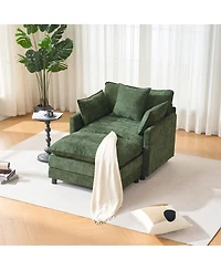 Streamdale Furniture Modern Accent Chair with Ottoman, Chenille