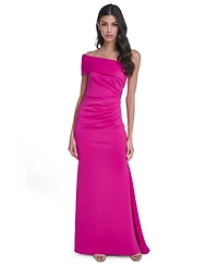 Eliza J Women's One-Shoulder Side Tucks Gown