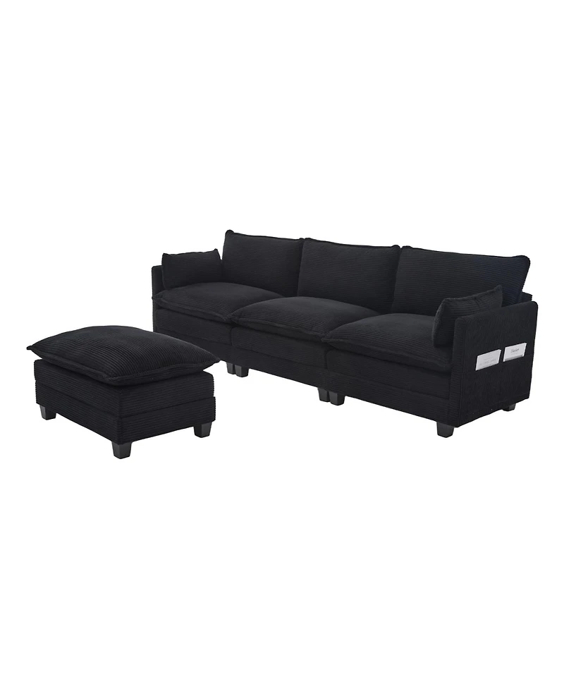 Streamdale Furniture 102" Oversized Modular Sectional Sofa with Movable Ottoman