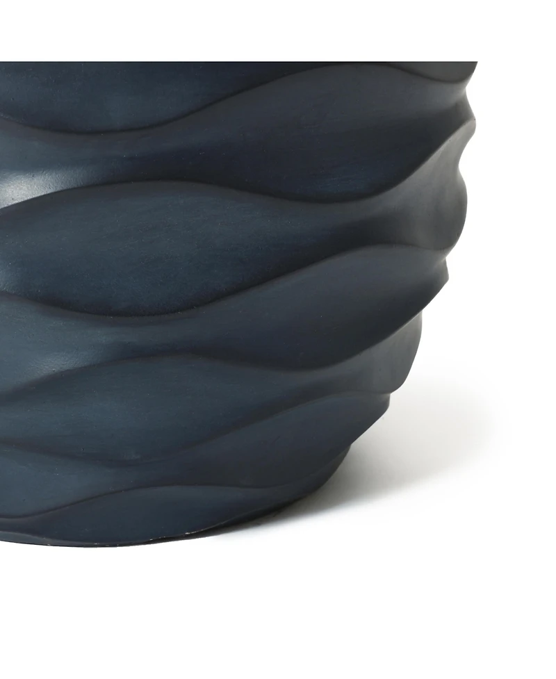 LuxenHome -Inch Round Waves MgO Planter