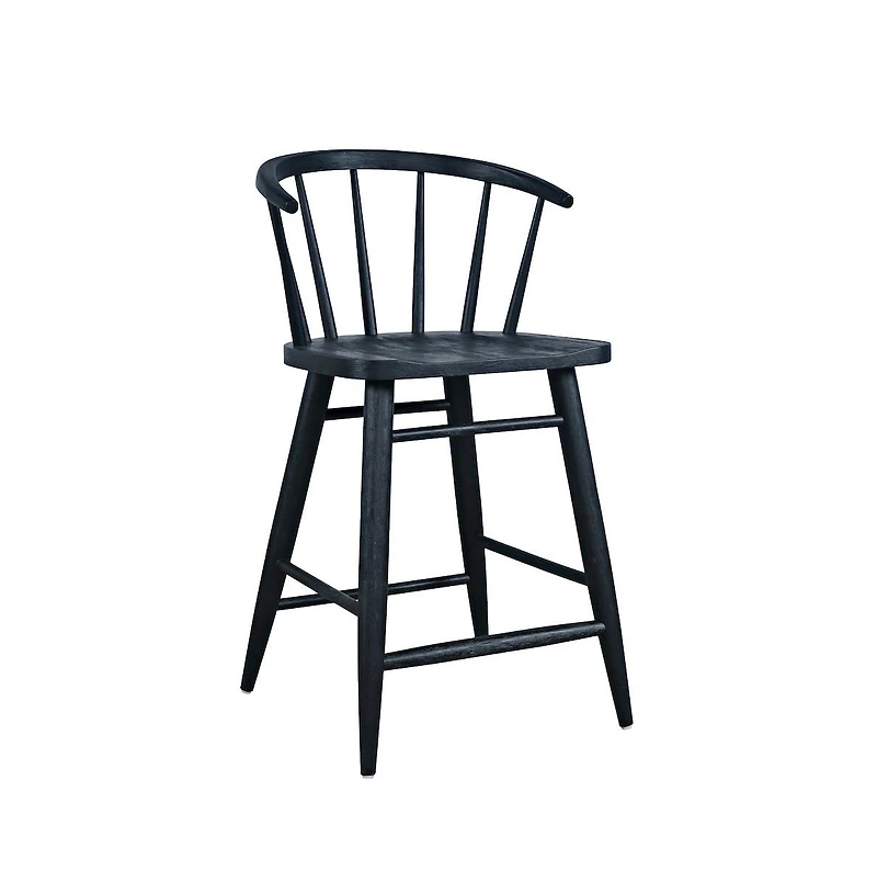 Jofran Fitz Traditional Solid Wood Curved Back Spindle Counter Stool