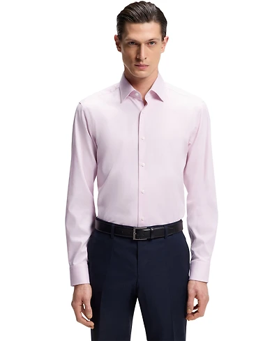Boss by Hugo Men's Easy-Iron Stretch-Cotton Dobby Regular-Fit Dress Shirt