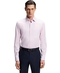 Boss by Hugo Men's Easy-Iron Stretch-Cotton Dobby Regular-Fit Dress Shirt